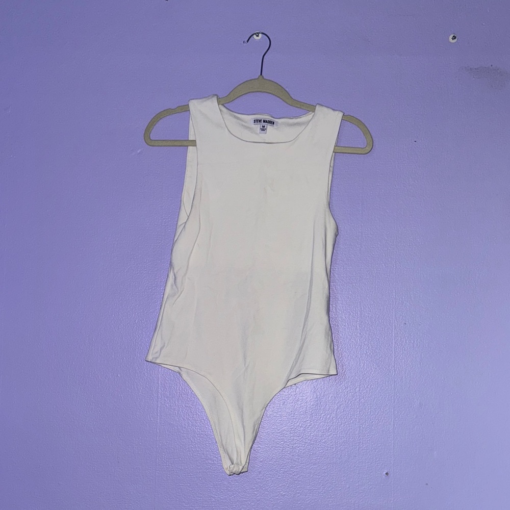 Steve Madden White Muscle Tank Bodysuit